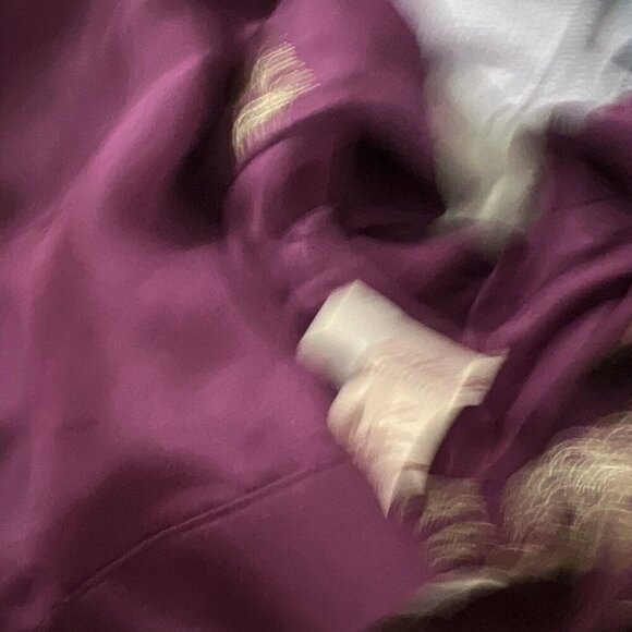 Sundance PS Purple Silk Peasant Blouse Tunic gold Floral Embroidered - Picture 6 of 6